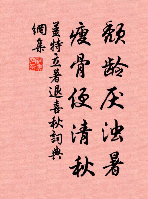 姜特立颓龄厌浊暑，瘦骨便清秋书法作品欣赏