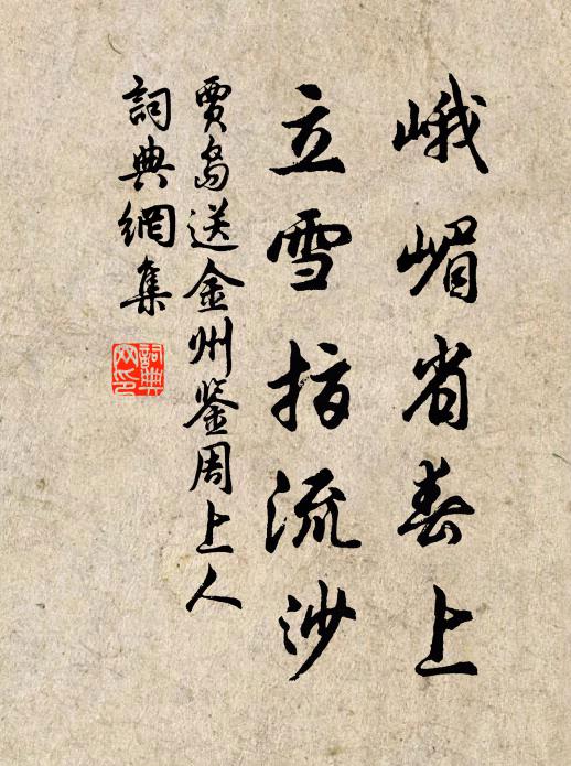 贾岛峨嵋省春上，立雪指流沙书法作品欣赏