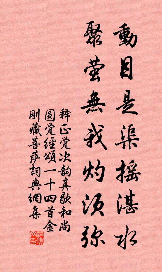 释正觉动目是渠摇湛水，聚萤无我灼须弥书法作品欣赏