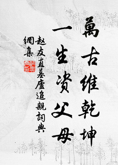 赵友直万古维乾坤，一生资父母书法作品欣赏