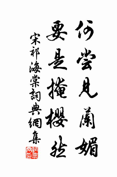 宋祁何尝见兰媚，要是掩樱然书法作品欣赏