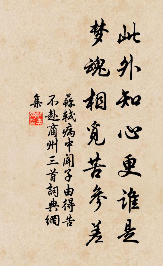 苏轼此外知心更谁是,梦魂相觅苦参差书法作品欣赏