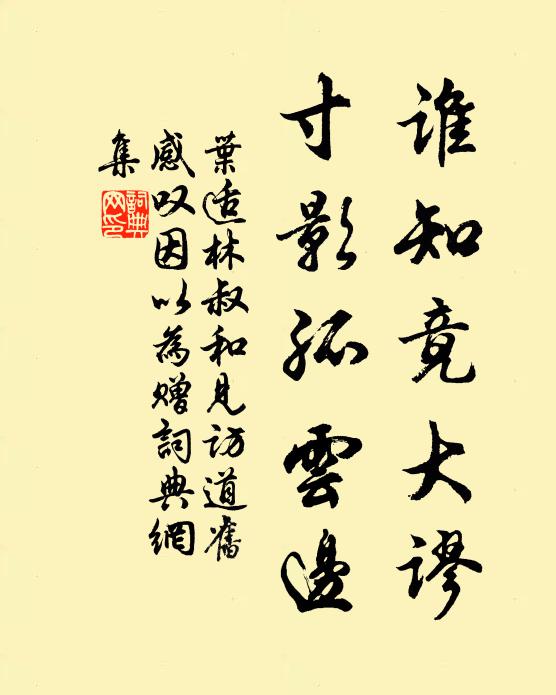 叶适谁知竟大谬，寸影孤云边书法作品欣赏