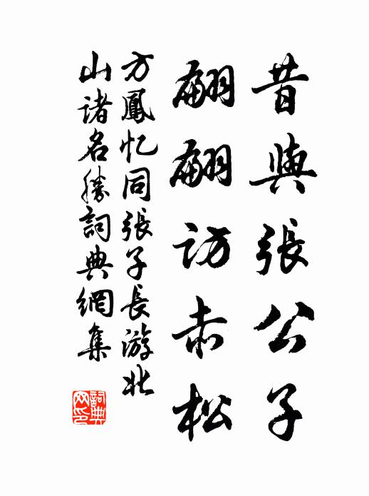 方凤昔与张公子，翩翩访赤松书法作品欣赏