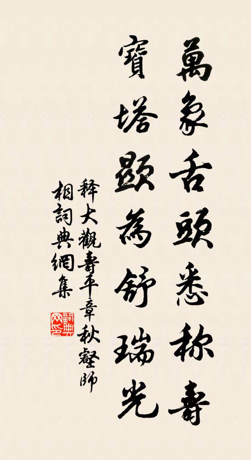 释大观万象舌头悉称寿，宝塔显为舒瑞光书法作品欣赏