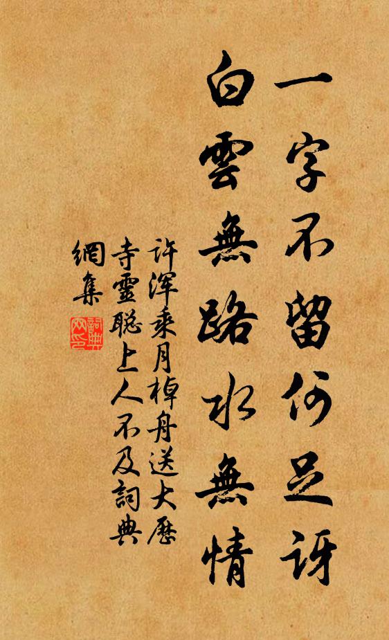 许浑一字不留何足讶，白云无路水无情书法作品欣赏