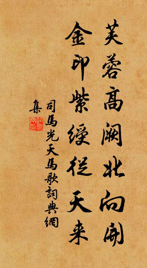 司马光芙蓉高阙北向开，金印紫绶从天来书法作品欣赏