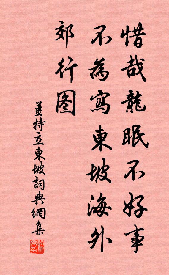 姜特立惜哉龙眠不好事，不为写东坡海外郊行图书法作品欣赏