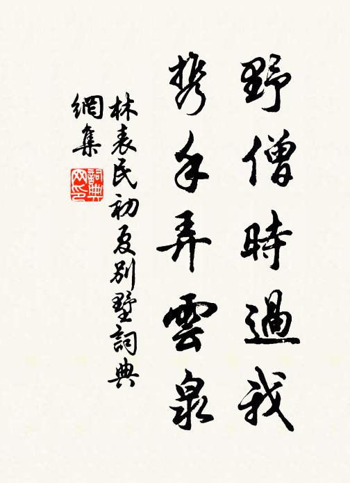 林表民野僧时过我，携手弄云泉书法作品欣赏