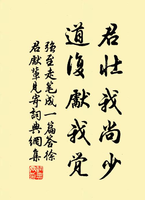 强至君壮我尚少,道复先我觉书法作品欣赏