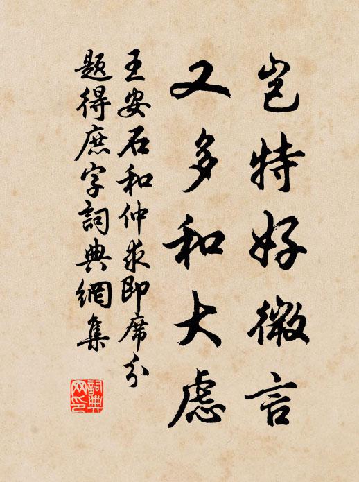 王安石岂特好微言，又多和大虑书法作品欣赏