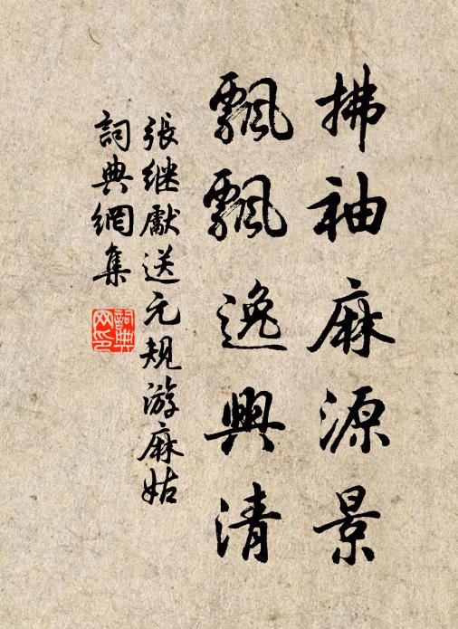 张继先拂袖麻源景，飘飘逸兴清书法作品欣赏