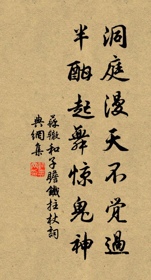 苏辙洞庭漫天不觉过，半酣起舞惊鬼神书法作品欣赏