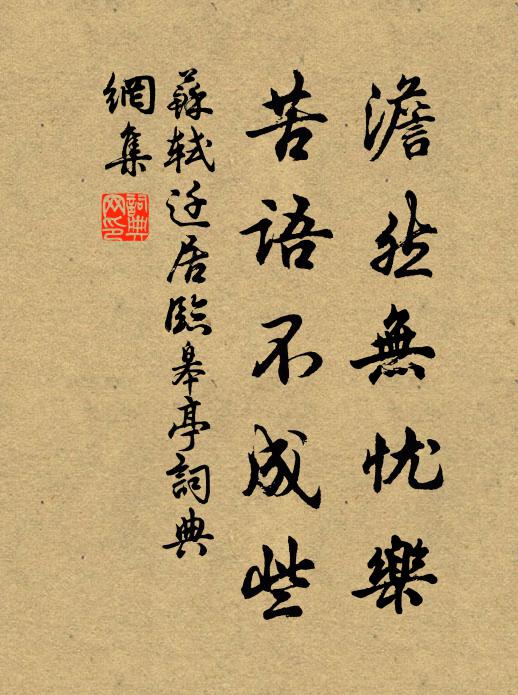 苏轼澹然无忧乐，苦语不成些书法作品欣赏