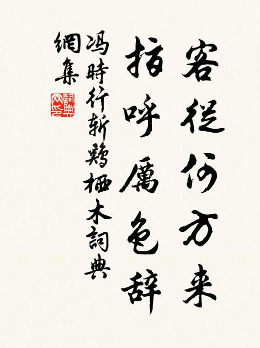 冯时行客从何方来，指呼厉色辞书法作品欣赏