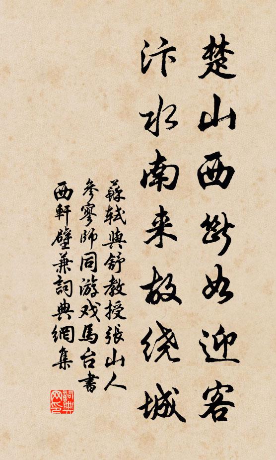 苏轼楚山西断如迎客，汴水南来故绕城书法作品欣赏