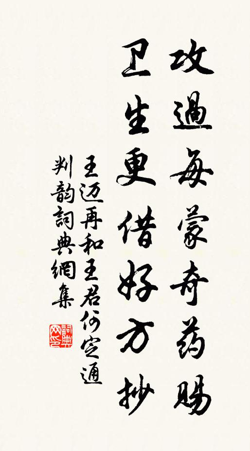 王迈攻过每蒙奇药赐，卫生更借好方抄书法作品欣赏