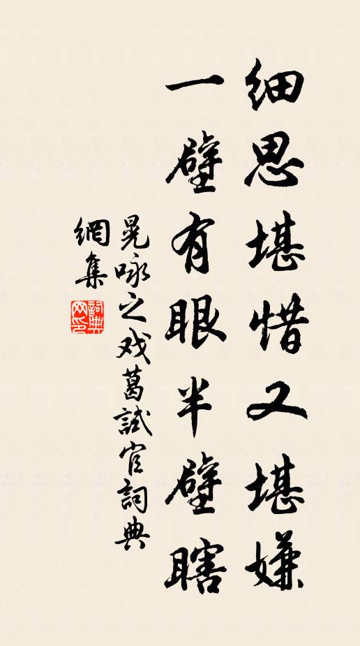 晃咏之细思堪惜又堪嫌，一壁有眼半壁瞎书法作品欣赏