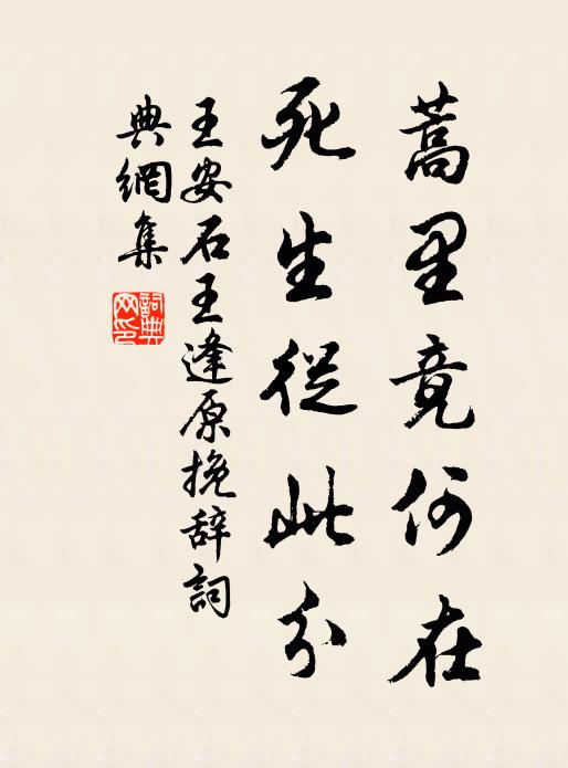 王安石蒿里竟何在，死生从此分书法作品欣赏