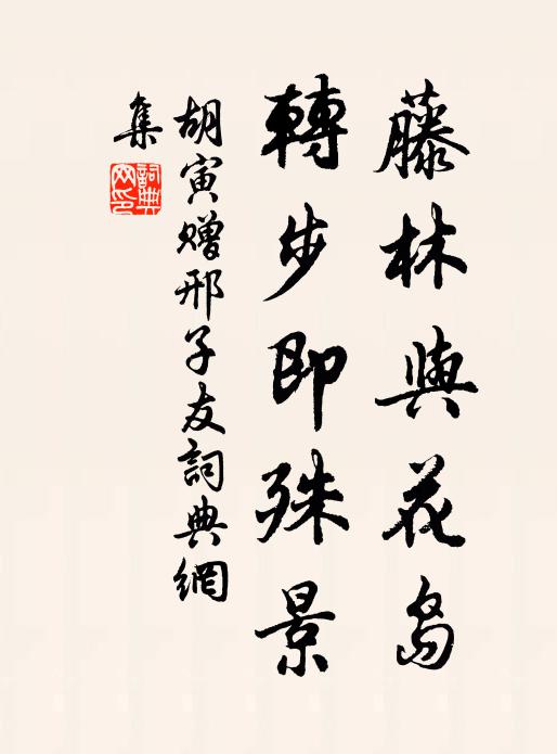 胡寅藤林与花岛，转步即殊景书法作品欣赏