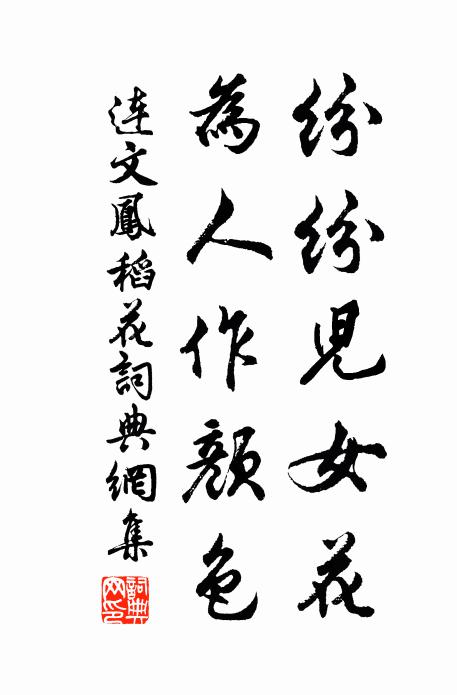 连文凤纷纷儿女花，为人作颜色书法作品欣赏
