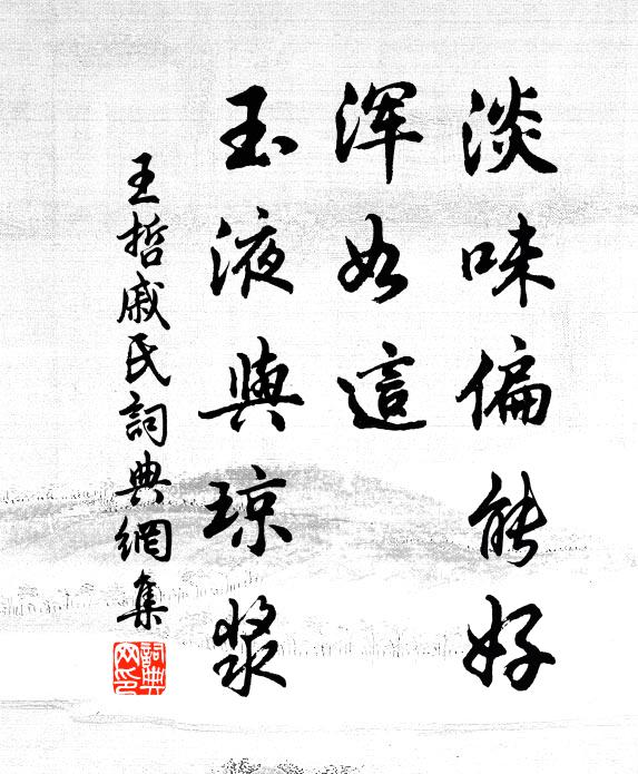 王哲淡味偏能好，浑如这、玉液与琼浆书法作品欣赏