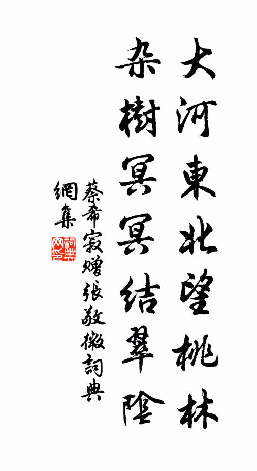 蔡希寂大河东北望桃林，杂树冥冥结翠阴书法作品欣赏
