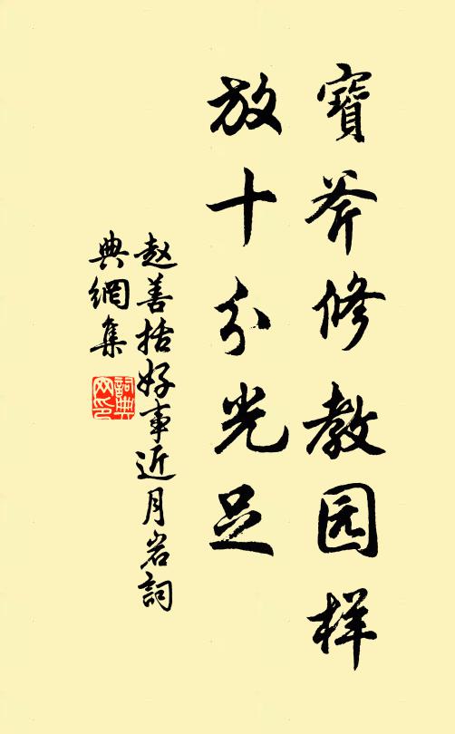 赵善括宝斧修教园样，放十分光足书法作品欣赏