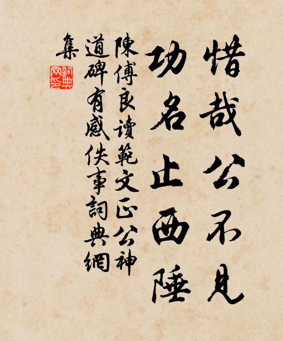 陈傅良惜哉公不见，功名止西陲书法作品欣赏