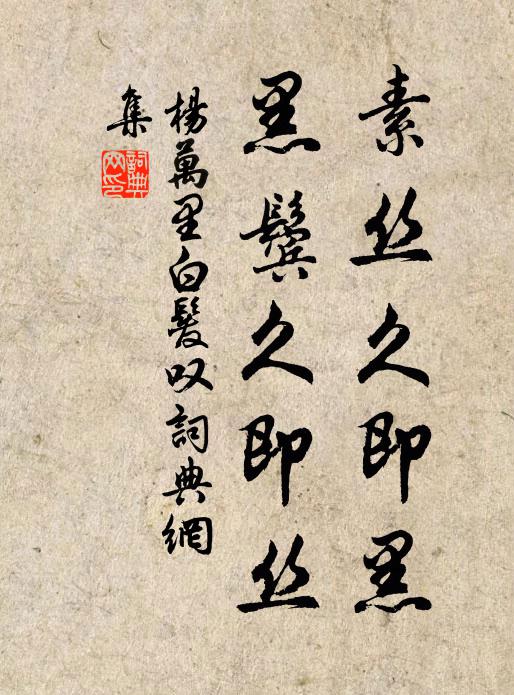 杨万里素丝久即黑，黑鬓久即丝书法作品欣赏