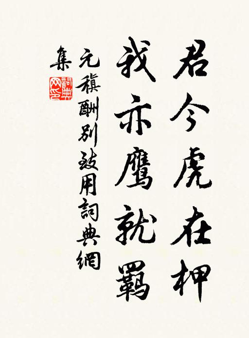 元稹君今虎在柙,我亦鹰就羁书法作品欣赏