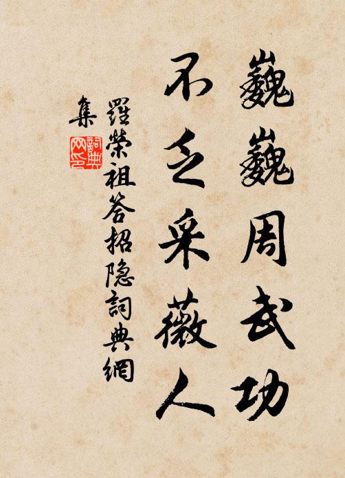 罗荣祖巍巍周武功，不乏采薇人书法作品欣赏