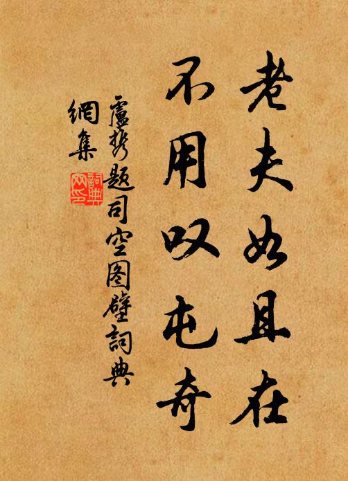 卢携老夫如且在，不用叹屯奇书法作品欣赏