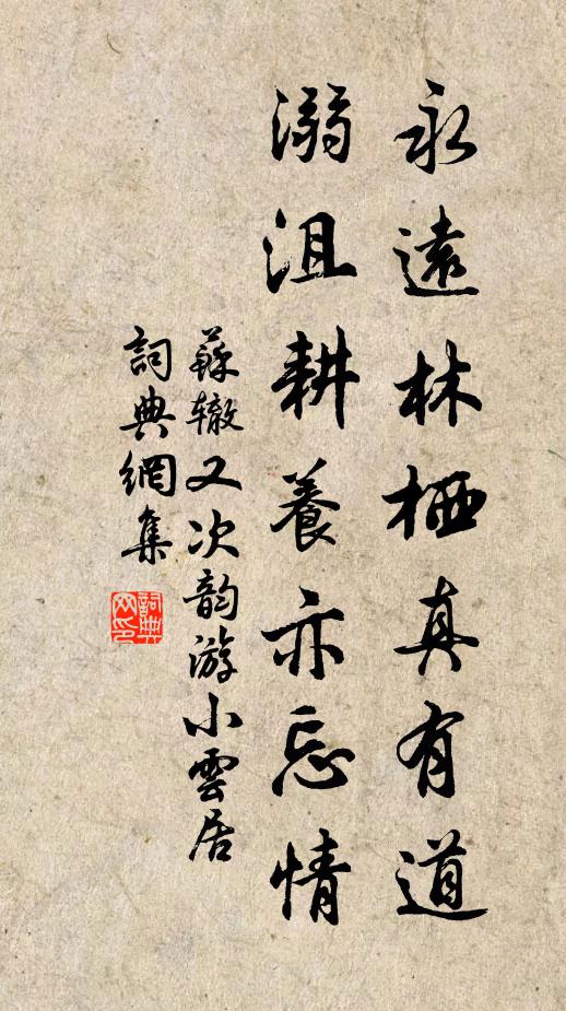 苏辙永远林栖真有道，溺沮耕养亦忘情书法作品欣赏