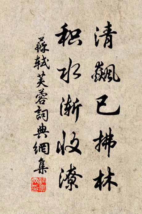 苏轼清飙已拂林，积水渐收潦书法作品欣赏