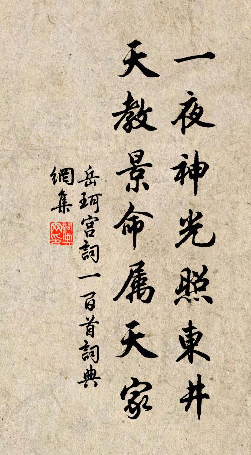 岳珂一夜神光照东井，天教景命属天家书法作品欣赏