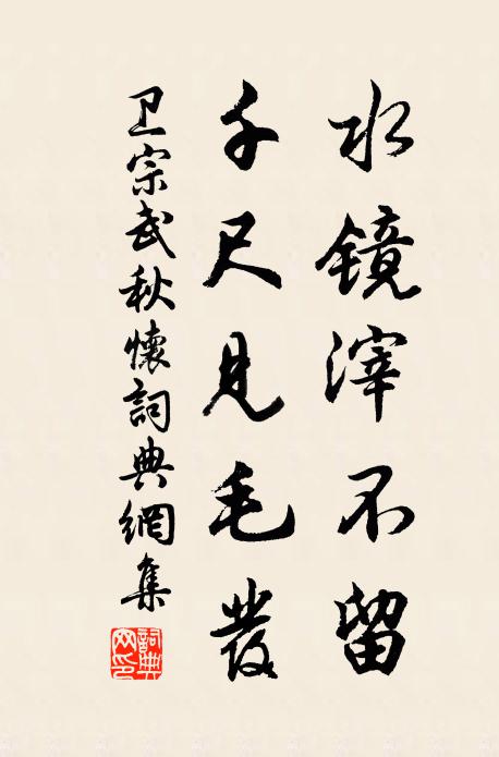 卫宗武水镜滓不留，千尺见毛发书法作品欣赏