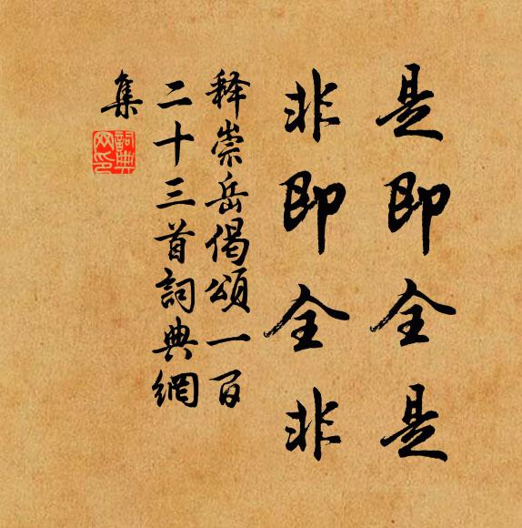 释崇岳是即全是，非即全非书法作品欣赏