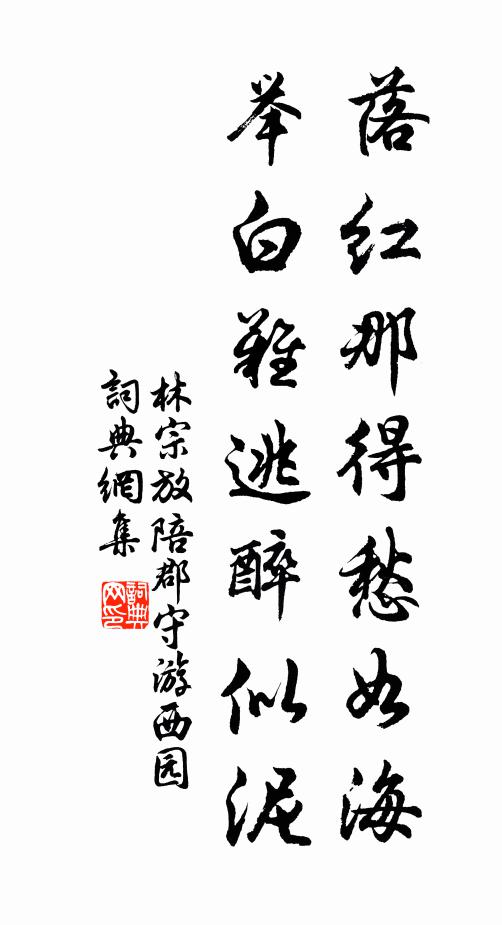 林宗放落红那得愁如海，举白难逃醉似泥书法作品欣赏