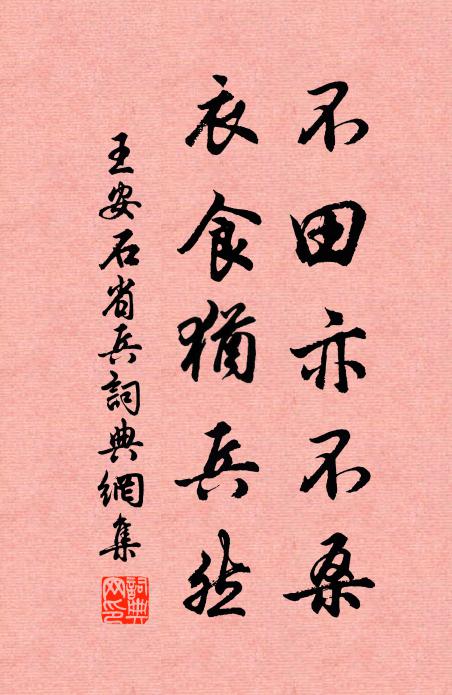 王安石不田亦不桑，衣食犹兵然书法作品欣赏