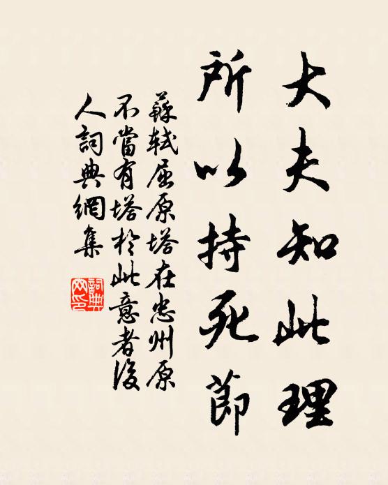 苏轼大夫知此理，所以持死节书法作品欣赏