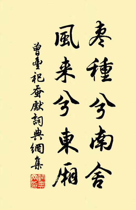 曾丰枣种兮南舍，风来兮东厢书法作品欣赏
