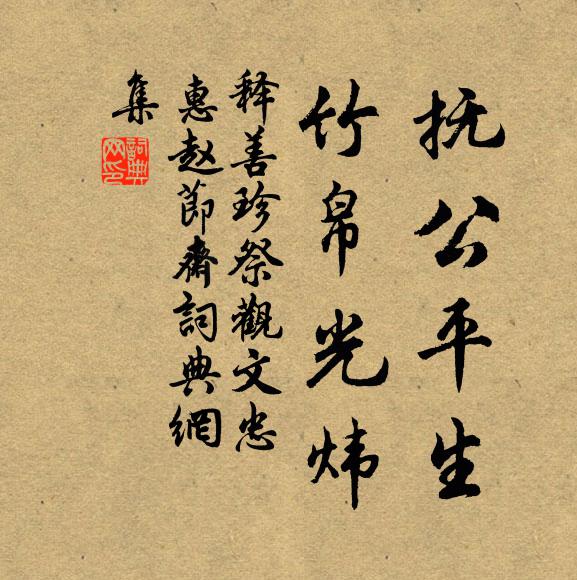 释善珍抚公平生，竹帛光炜书法作品欣赏