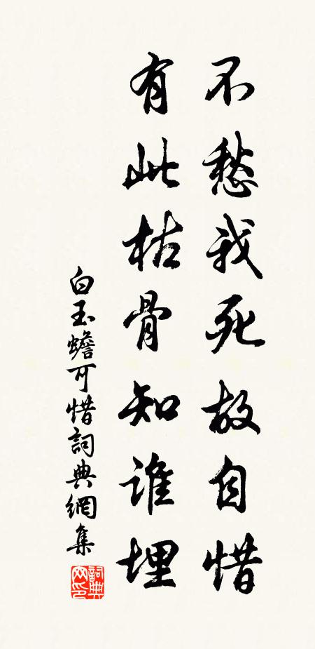 白玉蟾不愁我死故自惜，有此枯骨知谁埋书法作品欣赏