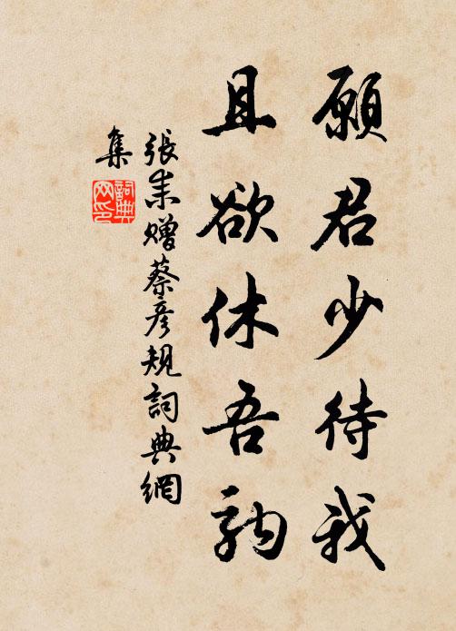 张耒愿君少待我,且欲休吾驹书法作品欣赏