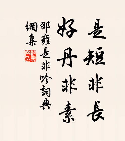 邵雍是短非长，好丹非素书法作品欣赏