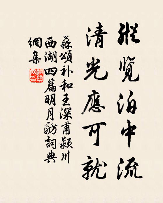 苏颂纵览泊中流，清光应可就书法作品欣赏