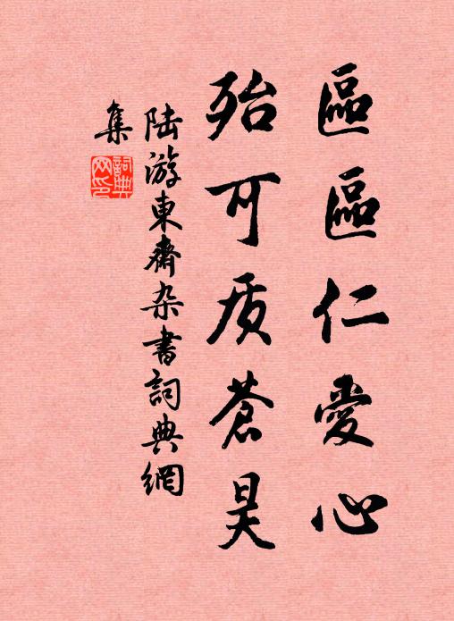 陆游区区仁爱心，殆可质苍昊书法作品欣赏