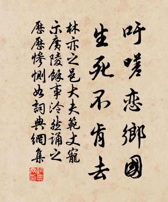 林亦之吁嗟恋乡国，生死不肯去书法作品欣赏