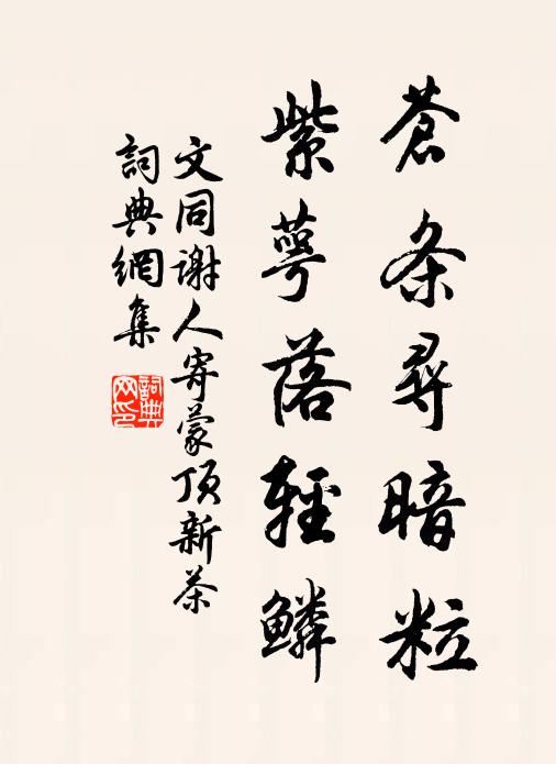 文同苍条寻暗粒，紫萼落轻鳞书法作品欣赏